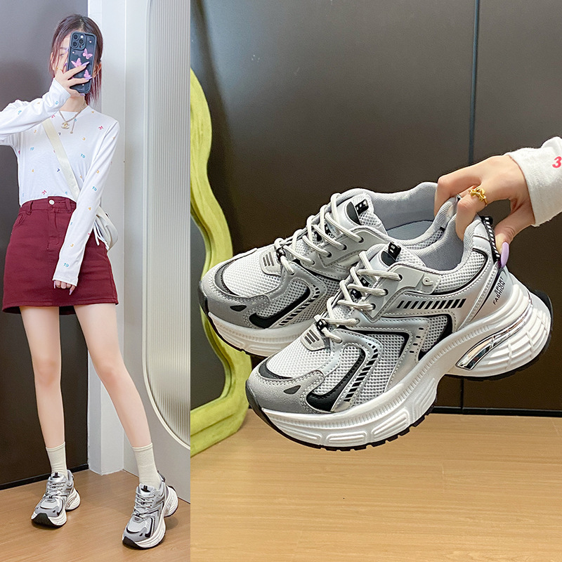 Ddmysports Ins Korean Style New Dad For Women Summer Student Sports Running Casual Shoes Thick Sole Height Increasing A Outdoor Shoes