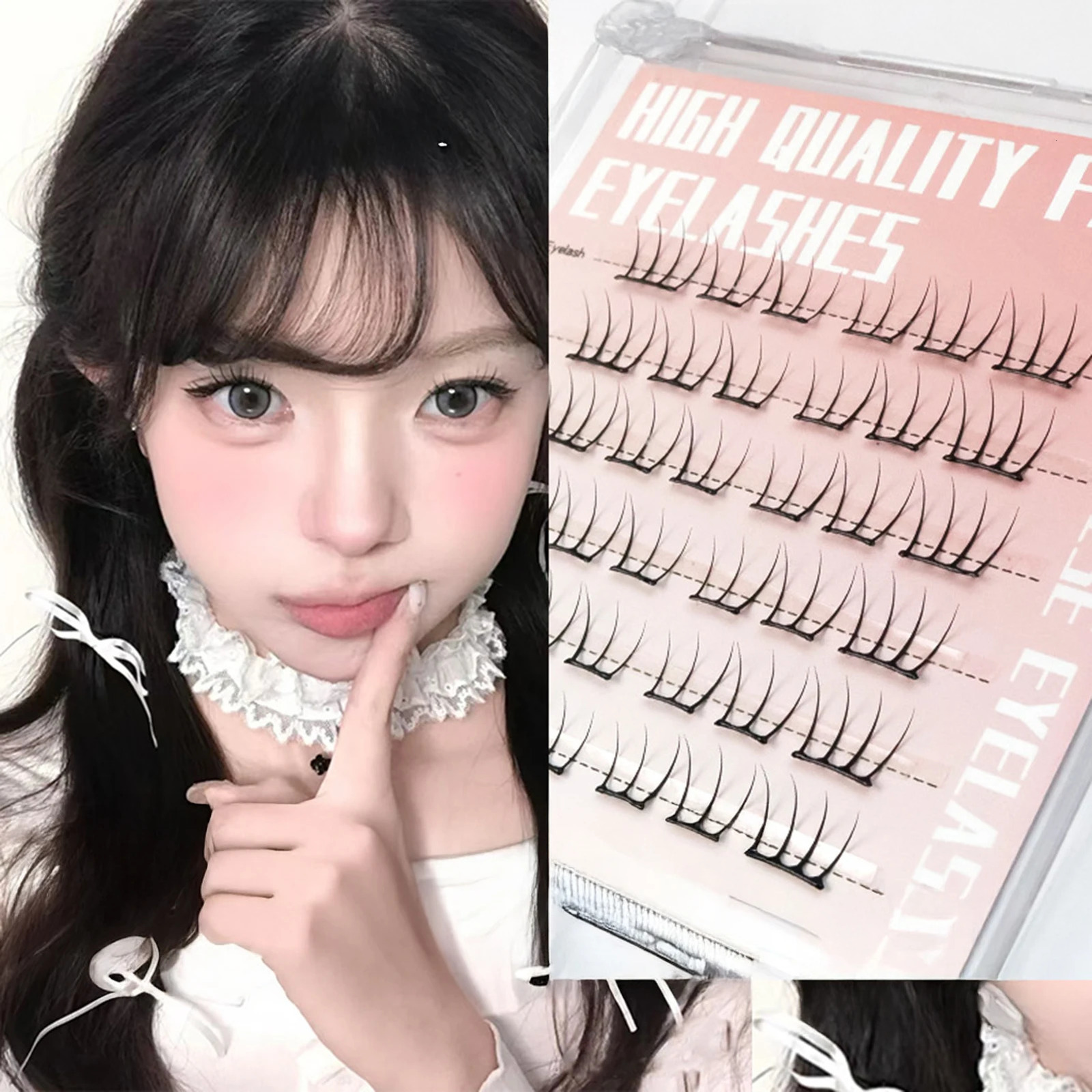 Self Adhesive DIY Lashes No Glue Needed Reusable Bottom Lash 5D Fluffy Cluster Eyelash Korean DIY Manga Lash Extension At Home 250614