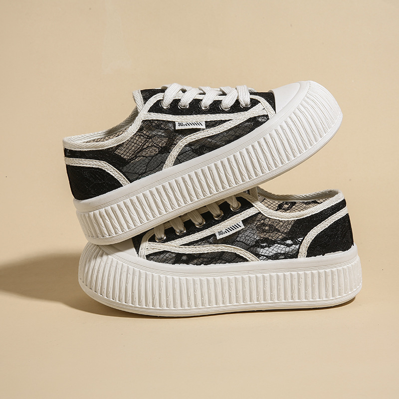 Ddmysports Summer New Breathable Chunky Sneakers Students Versatile Canvas Women Casual Ins Style Platform Shoes For Dt Outdoor Shoes