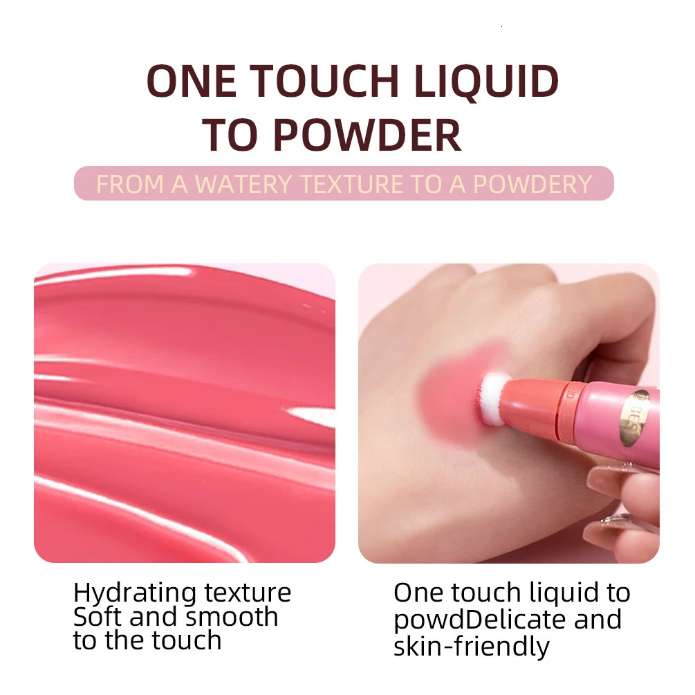 Liquid Blush Contour Wand with Cushion Applicator Velvet Matte Blusher Face Pigment Lasting Cream Cheek Tint Peach Blush Makeup 250614