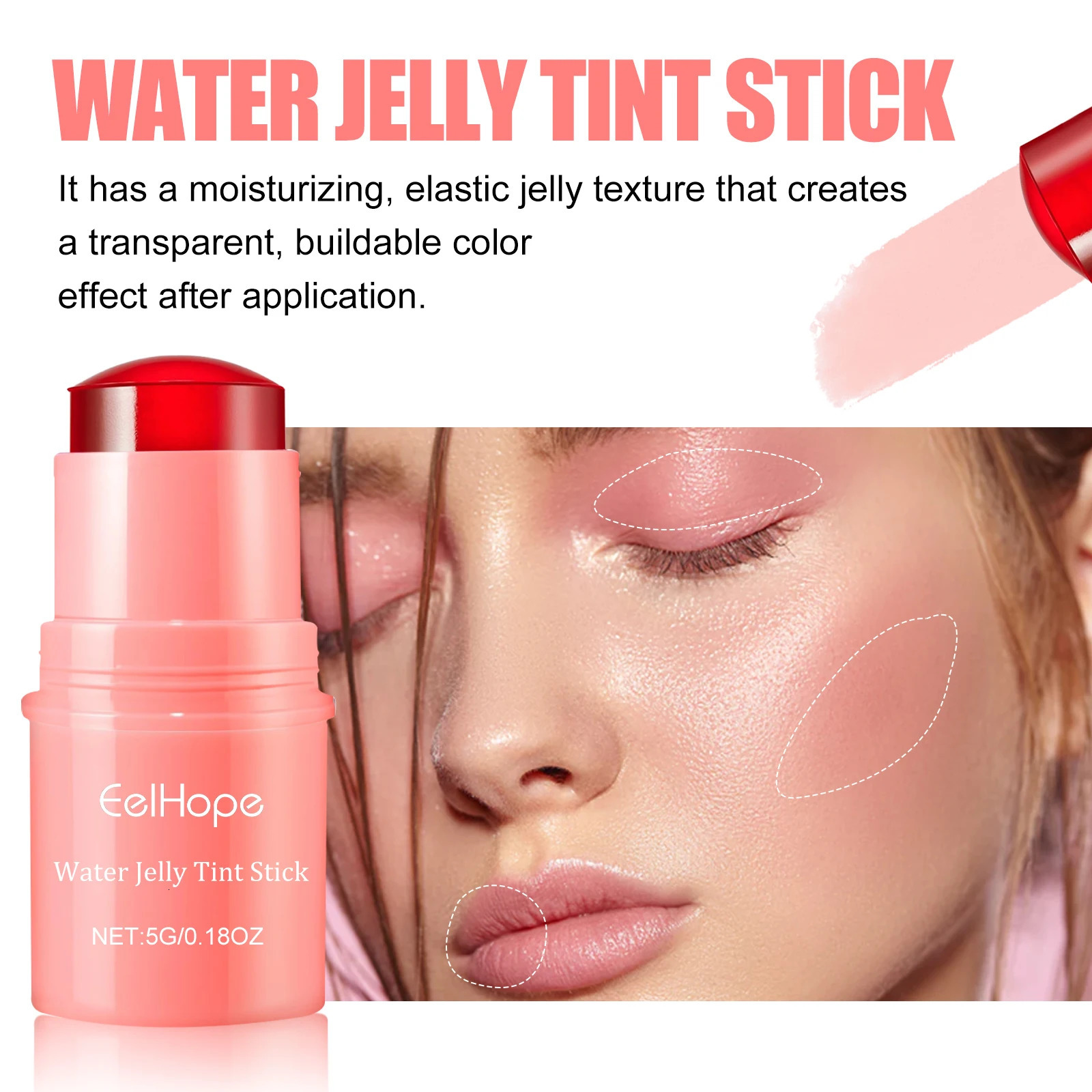 Milk Jelly Powder Blusher d Blusher Stick Long Lasting Brighten Matte Facial Contour Rouge Makeup Lip Tint 250614
