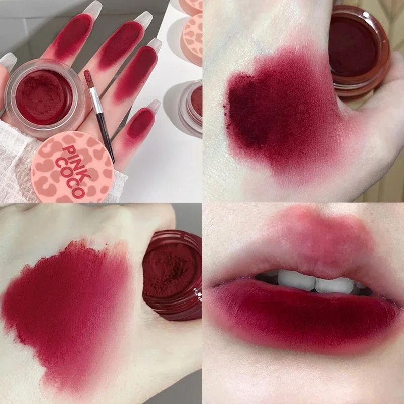 Canned Lip Mud Lip Glaze Lipstick r Velvet Matte Mousse Solid Lip Gloss Tint Lasting Makeup Korean Cosmetic with Brush 250614