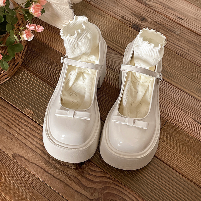 Ddmysports Spring New British Style Loafers With Chunky Heels And Thick Soles Fashionable Mary Jane Shoes For Petite Women Outdoor Shoes