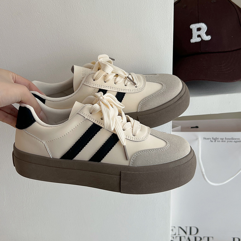 Ddmysports Korean Style German Training For Women New Spring And Autumn Thick Soled White Agan Shoes Casual Sports Sneakers Outdoor Shoes