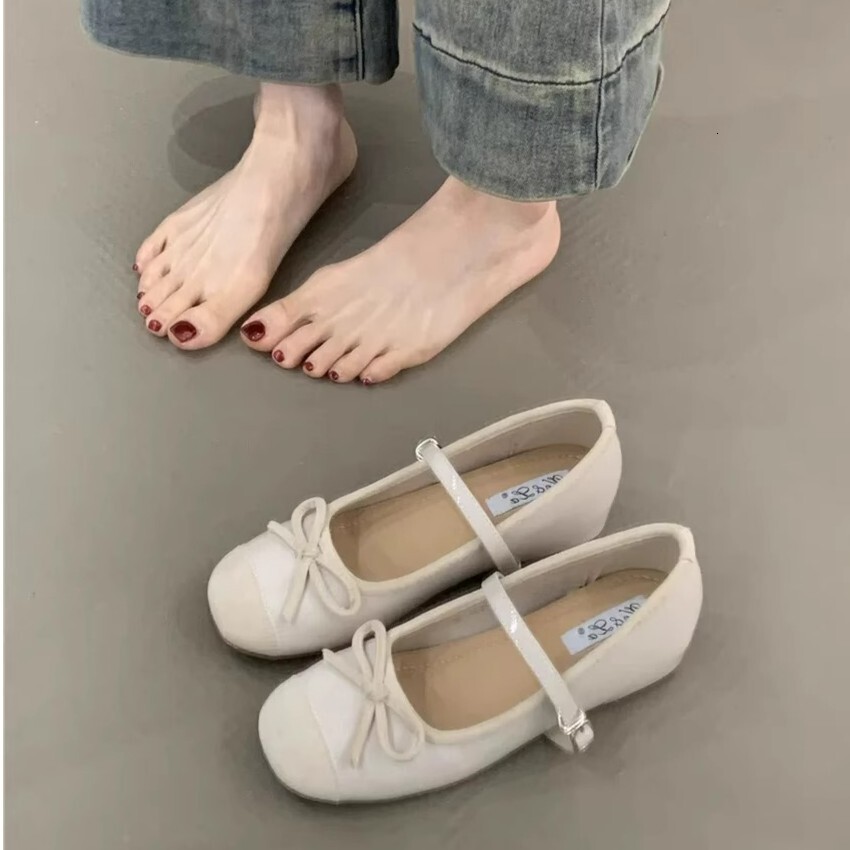 Ddmyoutdoor French Style Red Hidden Wedge Mary Jane For Women Spring New Shallow Mouth Ballet Flats One Strap Granny Shoes Outdoor Shoes