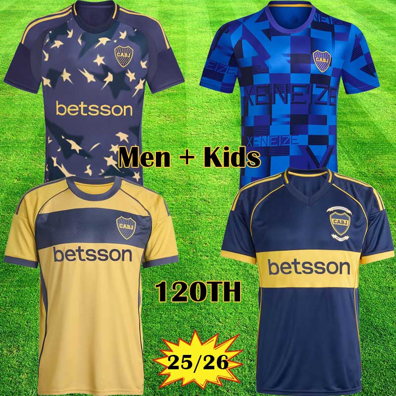 25 26 CA Boca Juniors 120th Anniversary Soccer Jerseys CAVANI CARLITOS Retro MARADONA 2024 2025 Club Atletico CONMEBOL LIBERTADORES Boca Jrs football shirt Uniform