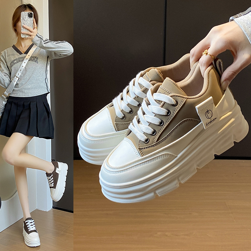 Ddmysports Thick Soled White Sneakers Women Spring New Korean Ins Style Casual Sports Versatile Board Shoes For Female Students Street Photography Cy 