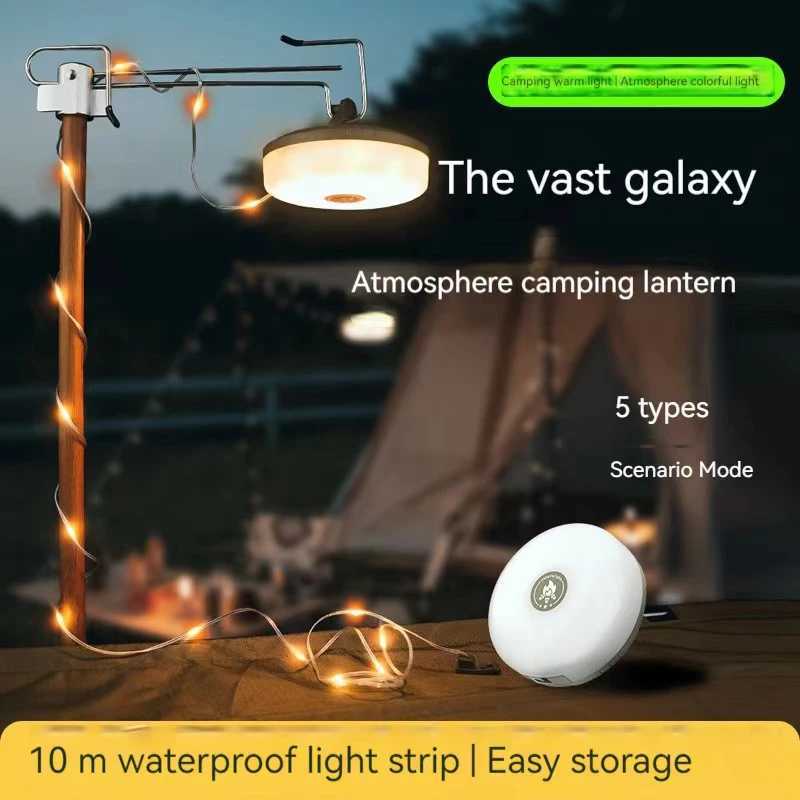 LED Camping Lamp Strip Atmosphere 10M Length Waterproof Recyclable Light Belt Outdoor Garden Decoration Lamp for Tent Room W250613