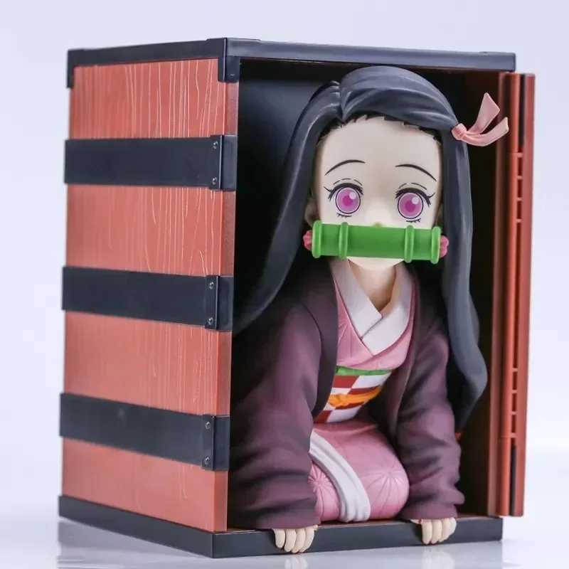 New 18cm Anime New Anime Demon Slayer Figure Kamado Nezuko Kimetsu No Yaiba Popcorn Bucket PVC Collection Decor Action Model Chri XJ250614