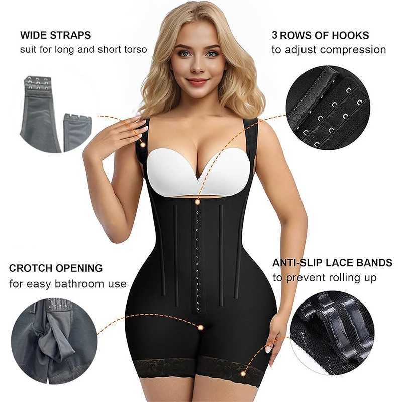 High Compression Shapewear Open Chest Sleeveless Jumpsuit Women Body Shaper Waist Corset Shaping Hip Lifting Underwear XJ250614
