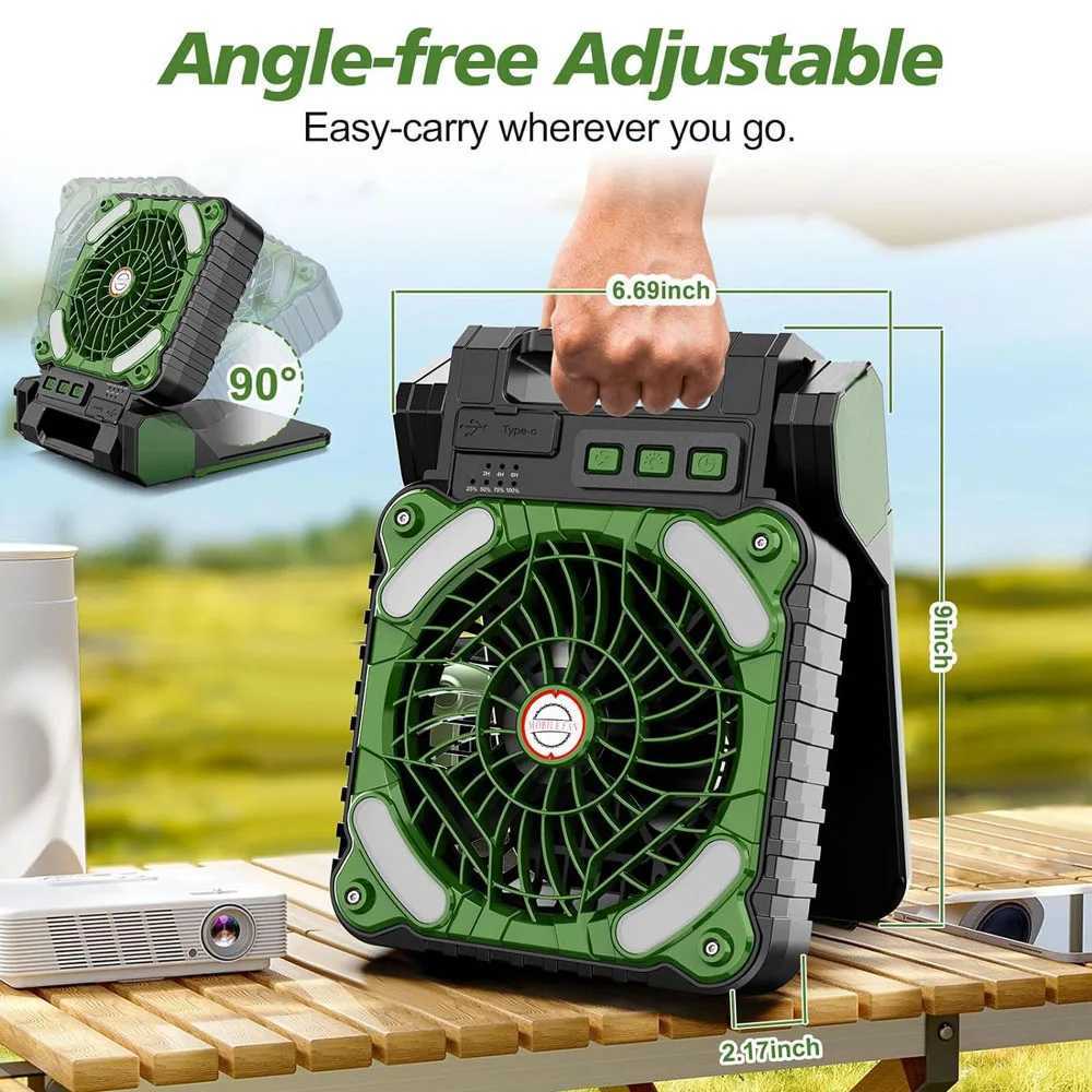 10000mAh Solar Powered Portable Camping LED Lantern With Fan 4 Speeds Powerful Wind Rechargeable Battery Operated Folding. W250613