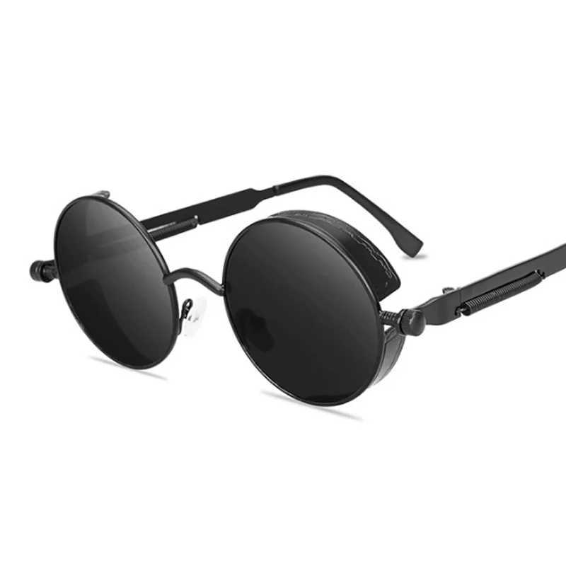 Brand Round Sunglasses Man Woman Gothic Steampunk Sun Glasses Male Female Metal Retro Designer Mirror Vintage Sunglasses Z250614