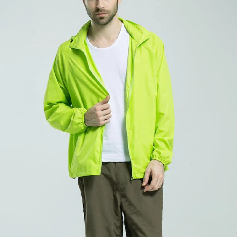 Men Women Quickdrying Jacket Thin Unisex Waterproof Raincoat Outdoor Hiking Cycling Sunscreen UltraLight Rainproof Coat 250614