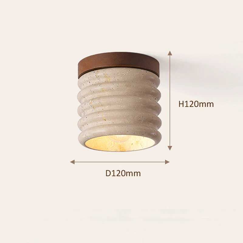 Wabi Sabi Yellow Stone Downlight Foyer Corridor Cave Stone Ceiling Light Balcony Hotel Restaurant Travertine Decorative LED LampXJ2500613