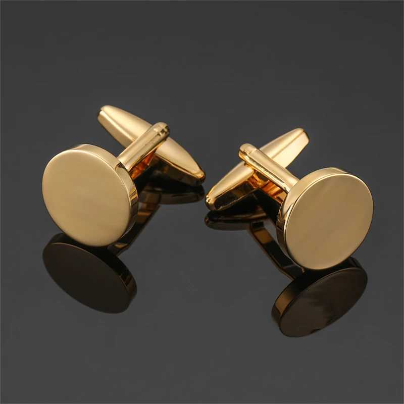 Classic Mens French Shirt Cufflinks High Quality Round Laser Metal Cuff Buttons Business Suit Accessories Jewelry Wholesale XJ250614