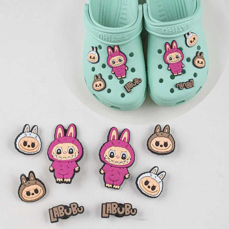 Labubu Crocs Flower PVC Decorations DIY Soft Glue Removable Shoe Buckle Cute Accessories Animation Peripheral Z250614