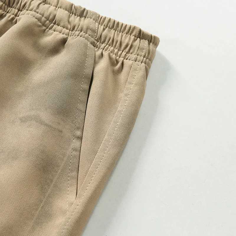 New Summer Large Size Mens Cargo Shorts Man Shorts Japan Loose Casual Below Elastic Waist Outdoor Jogging Knee Tactical W250614