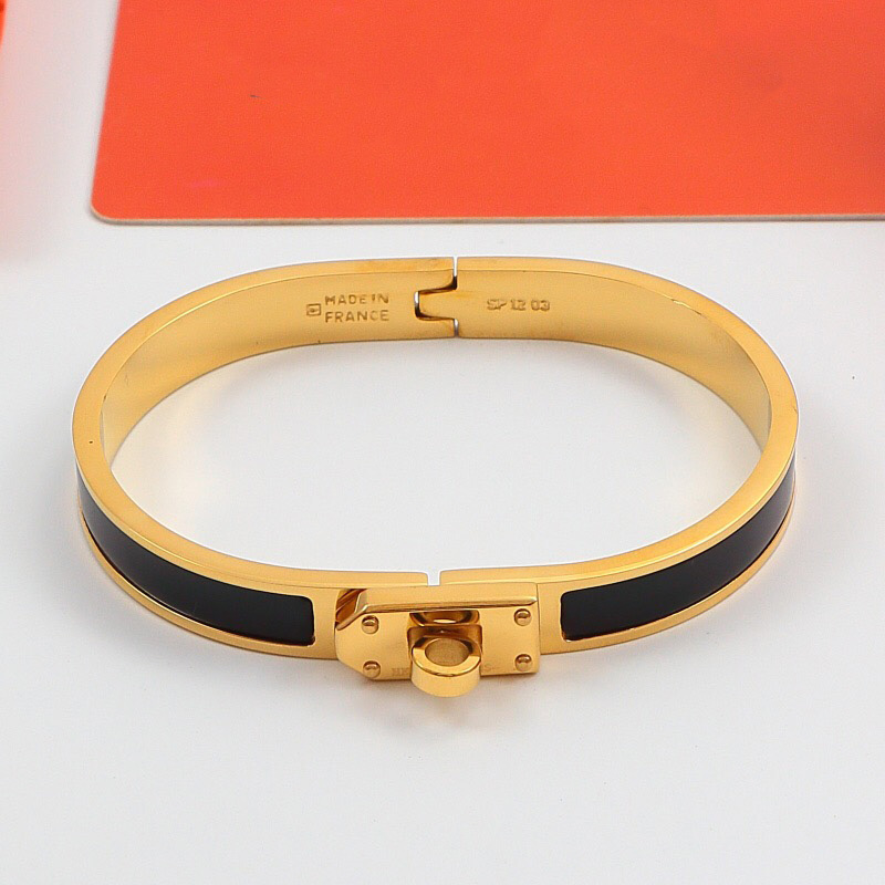 Black Color Designer Bracelet Bangle 3D Luxury Bracelet Stainless Steel Fashion Bracelet Gold Plated Bangle For Women