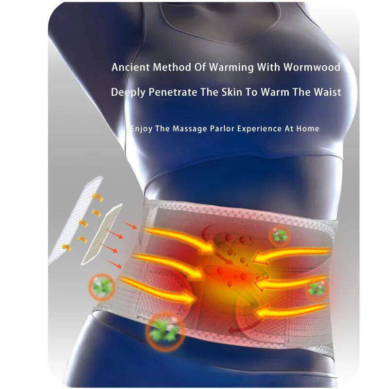 Pad Electric Belt Hot Compress Lumbar Brace Therapy Waistband Heat Waist With Vibration Massage