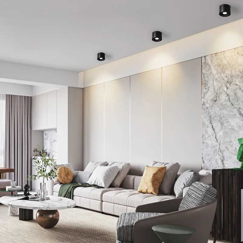 Ceiling LED Spot Lights Lamp Round Kitchen LED Downlight Surface Adjustable For Bedroom Restaurant Living Room Warm White AC220V XJ2500613