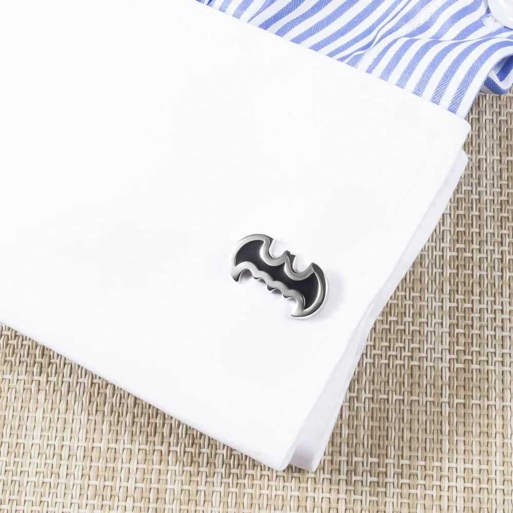 High Grade Black Batman Drop Enamel Cufflinks for Mens Personalized and Minimalist Business Themed Party Shirt Accessories XJ250614