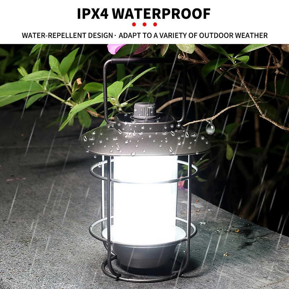 Outdoor Camping LED Hanging Waterproof Tent Light Stepless Dimming Adjustable Rechargeable Atmosphere Light Camping Equipment W250613