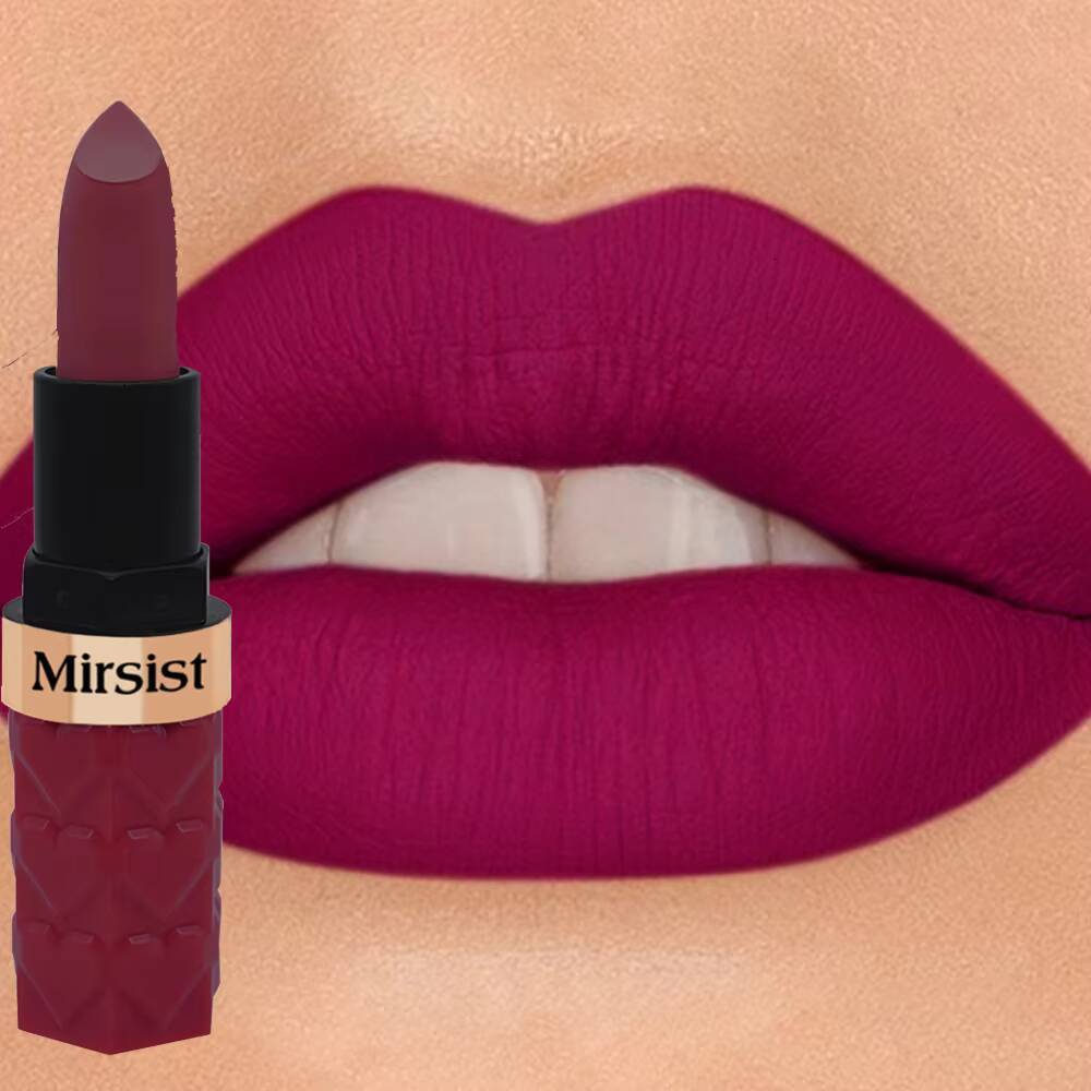 Waterproof Dark Matte Chestnut Lipstick Velvety Smooth Lasting Rich Pigment Everyday Makeup Moisturizing Non Cup Lip Stick happy