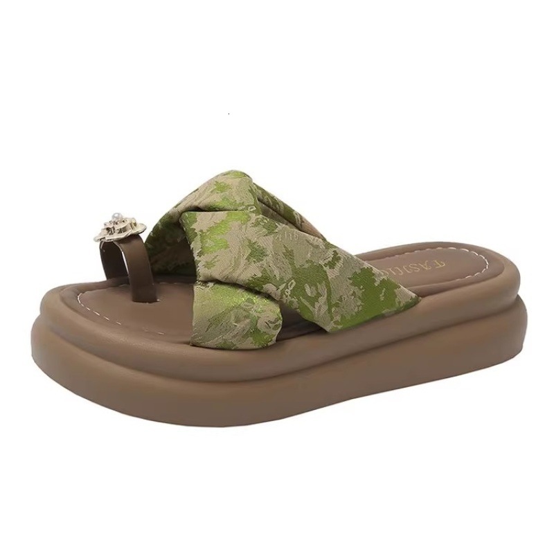 Ddmysports Summer Women S Slippers To Match Skirts French Camellia Beautiful Toe Clip Sandals New Chinese Style Shoes Outdoor Shoes