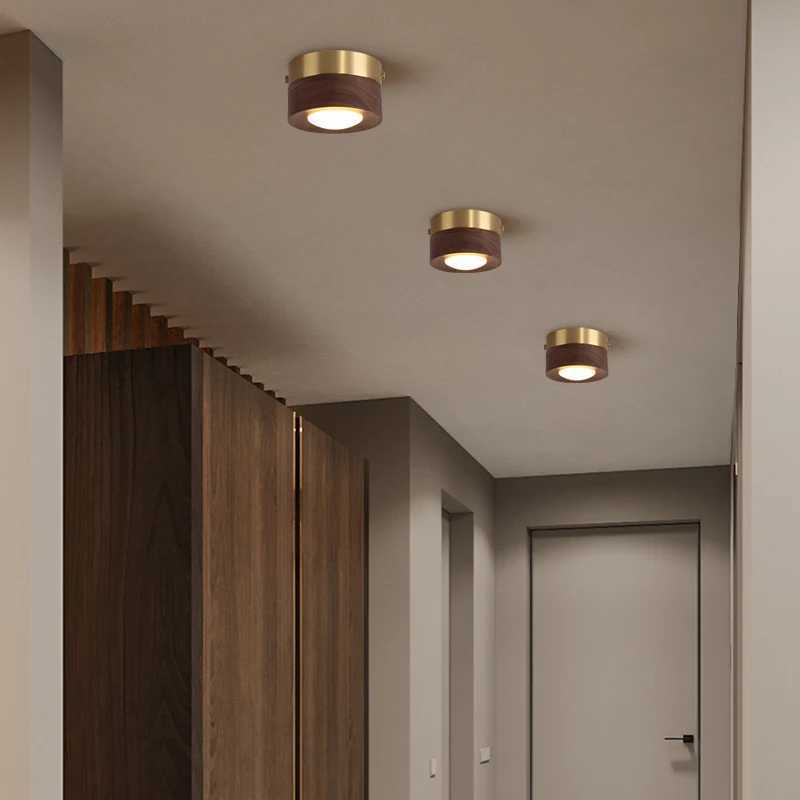 corridor lamp Walnut ceiling lights ash wood led lights for room living room Spotlights Porch light home decor lighting XJ2500613
