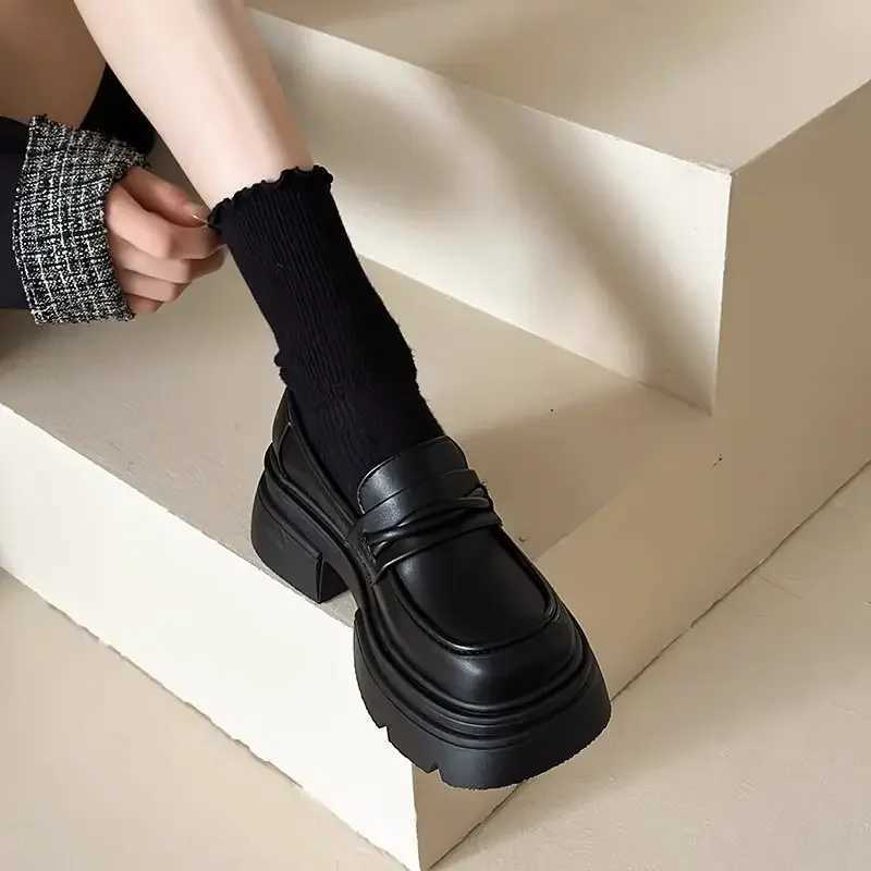 Preppy Style British Style Flat Shoes Womens Spring Autumn New Arrival Thick Sole Comfortable Casual Shoes Leather LoafersXJ250614