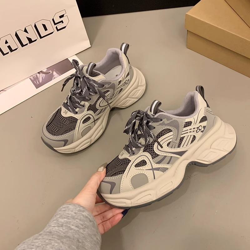 Ddmysports Spring Summer Women S New Thick Soled Height Increasing Mesh Breathable Versatile Lightweight Sports Casual Shoes Outdoor Shoes