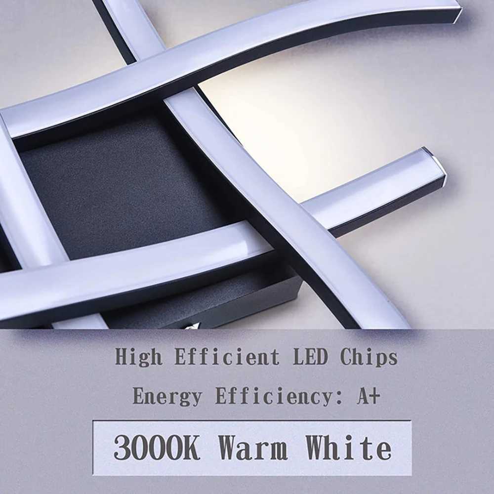 Nordic LED Ceiling Light Black Wavy Line Decoration Fixtures For Living Room Kitchen Bedroom Hallway Indoor Lighting FixtureXJ2500613