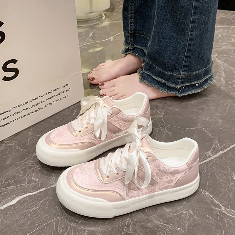 Ddmysports Chinese Style Thick Soled White Sneakers Women New Summer Super Popular Canvas Shoes For Students Satin Versatile Round Toe Outdoor Shoes