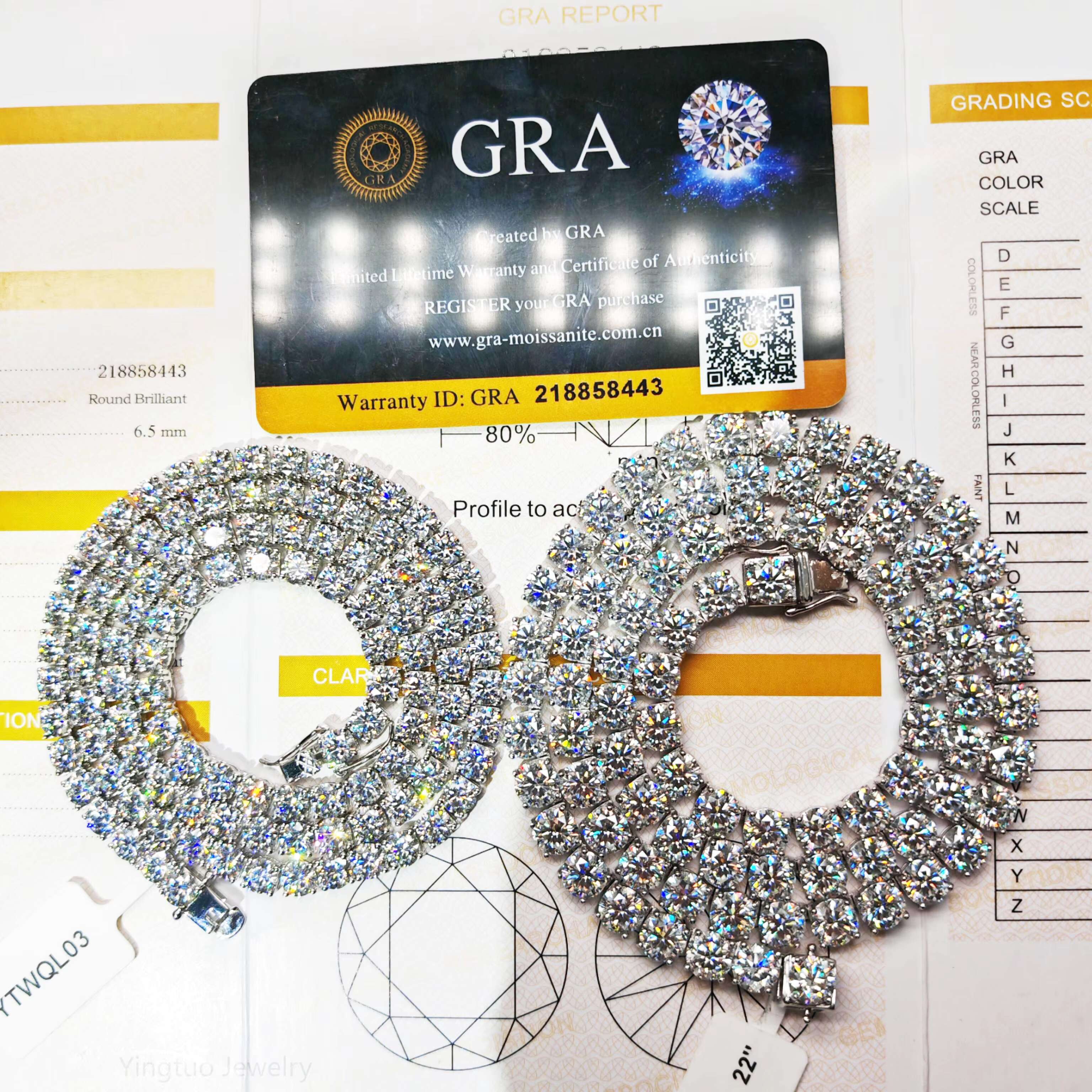 Factory Price Iced Cut 2mm 3mm 4mm 5mm 6.5mm VVS Silver 925 Hip Hop VVS Moissanite Diamond Tennis Chain for Women Men
