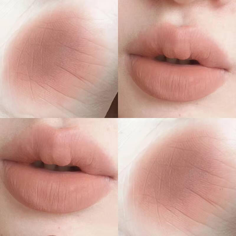 Brown Lipstick Makeup Waterproof Velvet Stick Easy To Wear Lasting Matte Nude Lip Gloss Non-stick Cosmetic happy