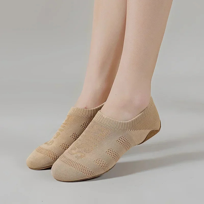 Women Jazz Latin Dance Shoes Ladies Ballroom Yoga Ballet Breathable Flying Mesh Flat Practice Modern Girls Sneakers 250613