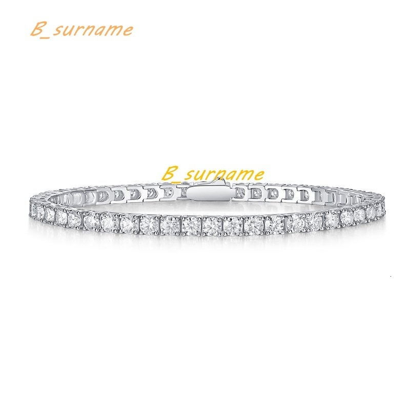 Wholesale S925 Sterling Silver Tennis Chain Bracelets VVS Lab Moissanite Mossanite Hip-Hop Style Gifts for Men and Women