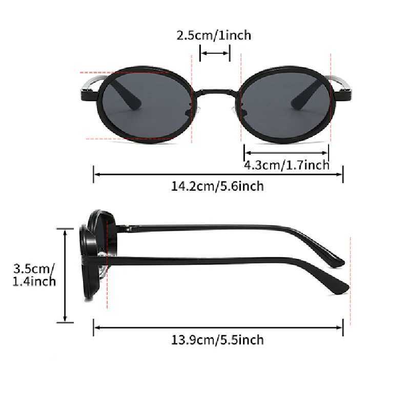 KAMMPT Vintage Punk Sunglasses 2024 New Fashion Oval Metal Gradient Sun Glasses Ins Trendy Luxury Brand Design Stylish Shades Z250614