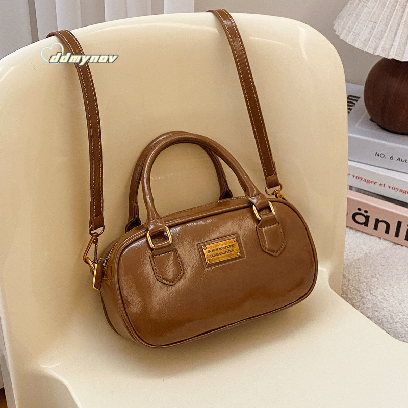 Bowling for Women Korean Style Versatile Handbag Autumn Large Capacity Fashionable Women's Commuter Shoulder Crossbody Bag ddmynov