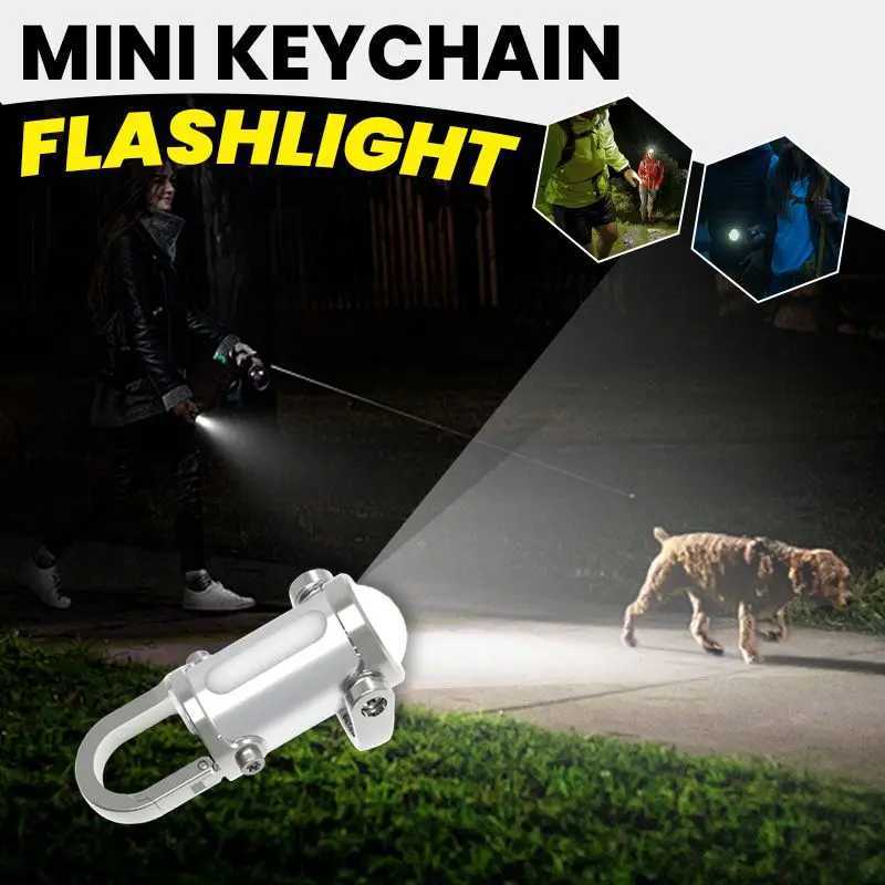 1200LM Super Bright Mini Keychain Flashlight Waterproof Multifunctional Camping Flashlight Rechargeable USB Charging LED Light W250613