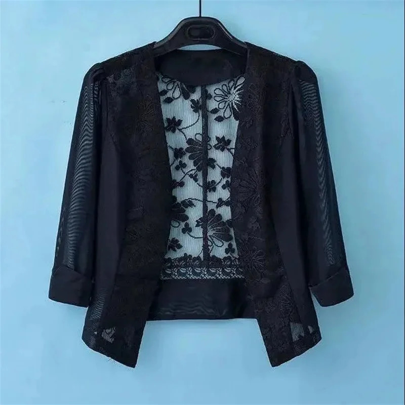 HighEnd Small Shawl With Skirt Womens Cheongsam Fashion Coat Summer Skynet Yarn Joker Tank Top Sunscreen Clothing 250611