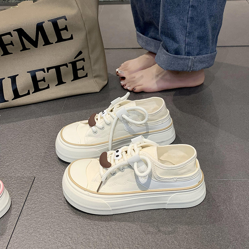 Ddmyoutdoor Mango Canvas For Women New Summer Cute Big Head Niche Versatile White Shoes To Match Skirts Outdoor Shoes