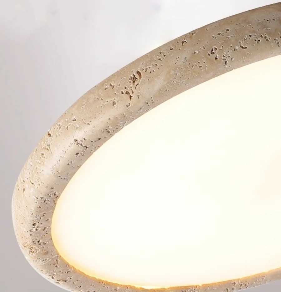 IWHD Nordic Modern LED Ceiling Lights Living Dining Room Decoration Yellow Travertine Stone Wabi Sabi Plafond Lamp Lampara TechoXJ2500613