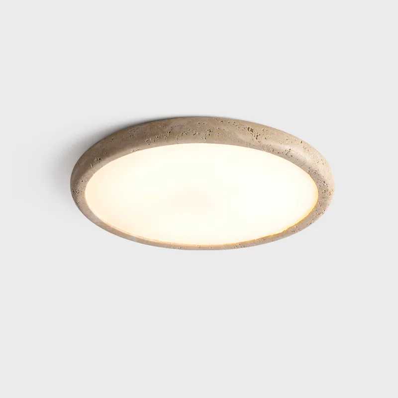 Retro Wabi Sabi Ceiling Light Round Shape Natural Yellow Cave Stone Light Art Decoration Bedroom Living Room Restaurants LightXJ2500613