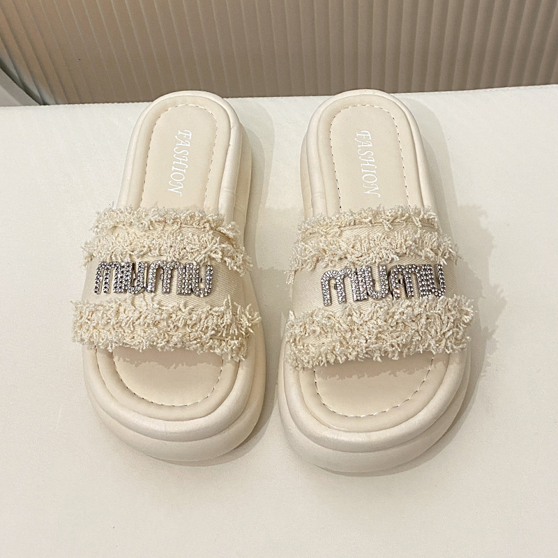 Ddmyoutdoor French Style Thick Soled For Women Outdoor Wear Summer New Casual Versatile Beach One Strap Sandals Outdoor Shoes