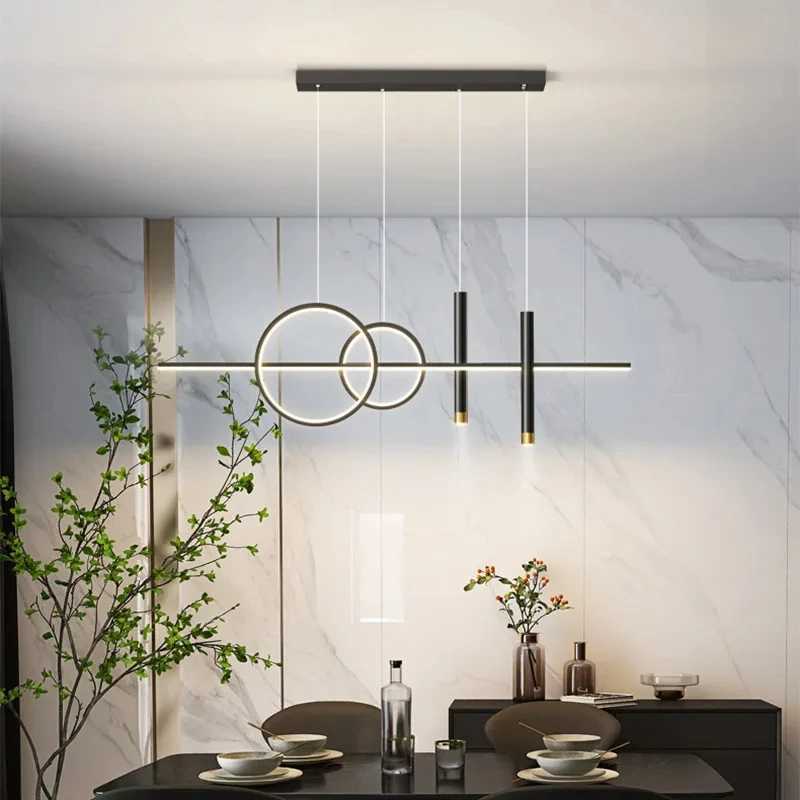 Modern Dining Room Pendant Lamp Nordic LED Ceiling Chandelier Light Luxury Minimalist Restaurant Tables Bar Counter Hanging Lamp XJ2500613
