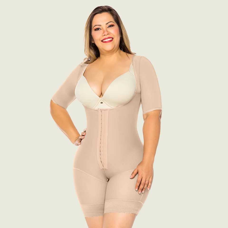 Faja Colombianas Compression Open-bust Long Sleeves Shapewear Butt Lifter Post-operative Underwear Slimming Body Shaper XJ250614