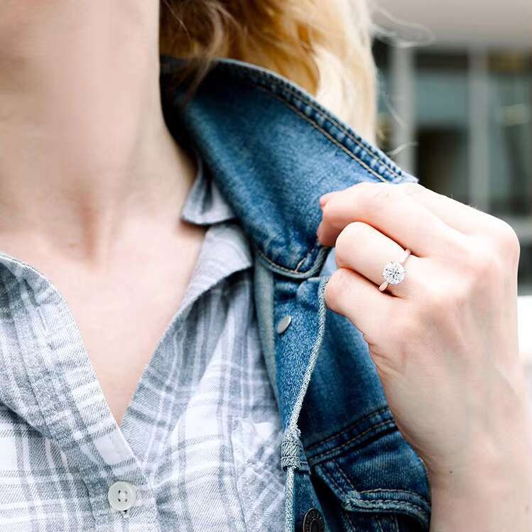 Customized Jewelry Moissanite Ring 10k 14k 18K Gold Plated Sterling Silver Engagement Diamond Moissanite Rings