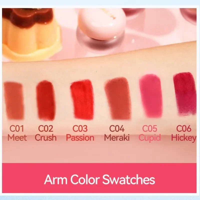 6 Colors Jelly Lip Cheek Mud Velvet Matte Blusher Lipsticks Berry Red Lip and Cheek Blush Cream Lasting Makeup Rouge Cosmetics 250614