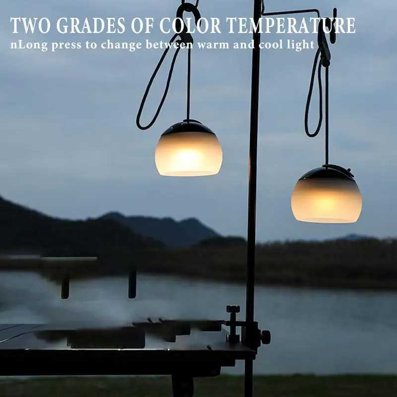 Camping Tent Light With Hook 4 Mode Adjustable LED Light Portable Outdoor Lantern Rechargeable LED Tent Lantern For Fishing Camp W250613